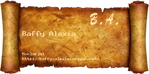 Baffy Alexia névjegykártya